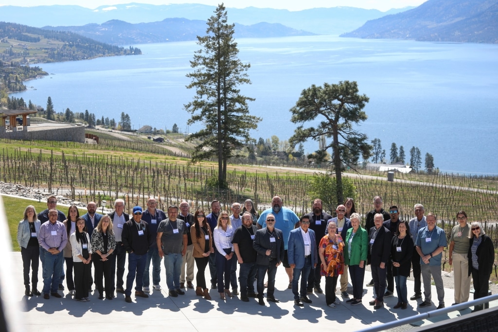 Members of Okanagan Similkameen Collaborative Leadership Table during their April 24 meeting in the District of Lake Country, in syilx territory. Photo by Aaron Hemens